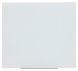 Frontalansicht eines weißen Aufsatzschranks mit glatter Oberfläche.