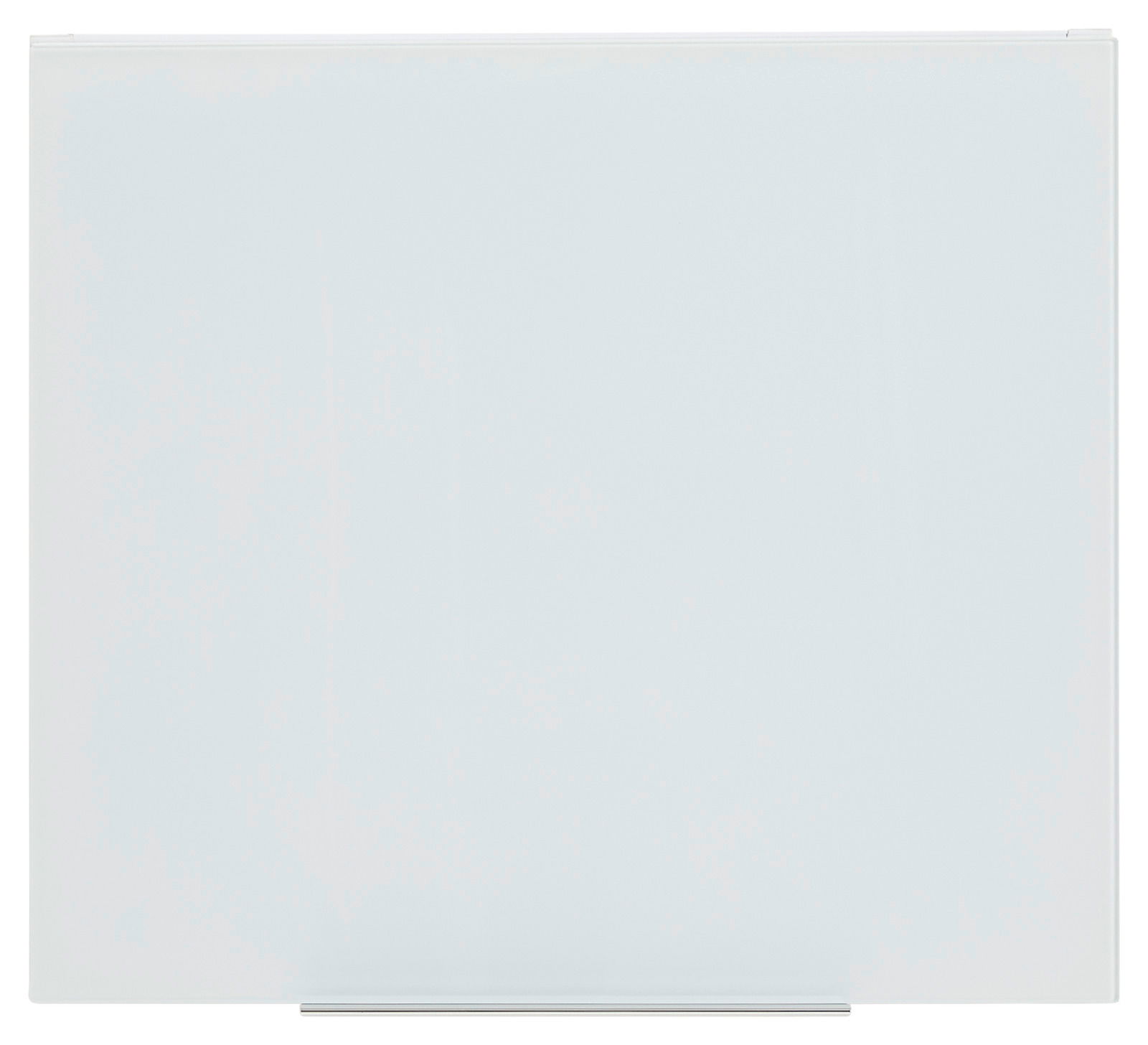 Frontalansicht eines weißen Aufsatzschranks mit glatter Oberfläche.