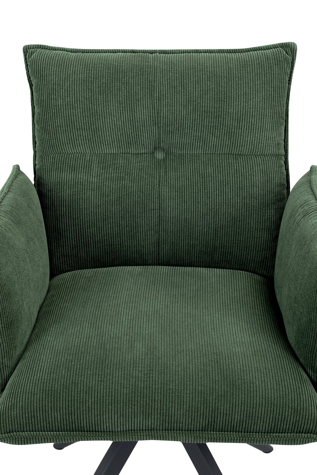 Novel Armlehnstuhl COCO Grüner Armlehnstuhl aus Cordstoff, Vorderansicht