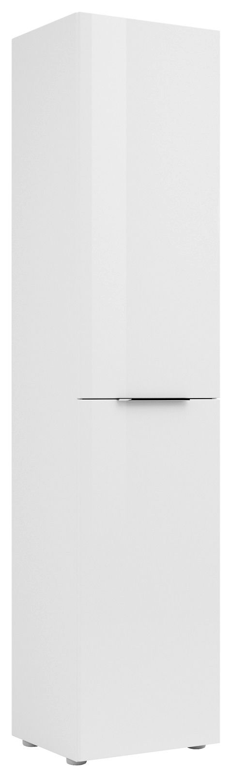 Weißer Stauraumschrank 45cm, frontale Perspektive