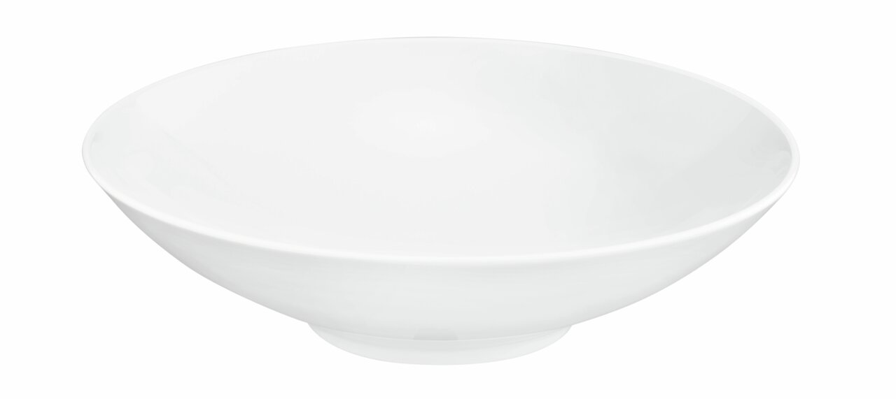 Weißer Suppenteller Life 20cm, seitliche Perspektive