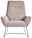 Moderner Sessel mit geripptem Stoffbezug in Beige, Vorderansicht