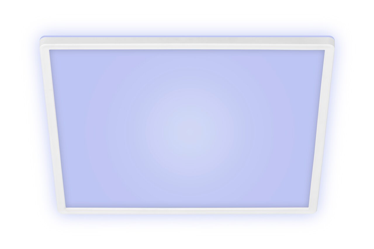 LED-Deckenleuchte in quadratischer Form, Ansicht von unten