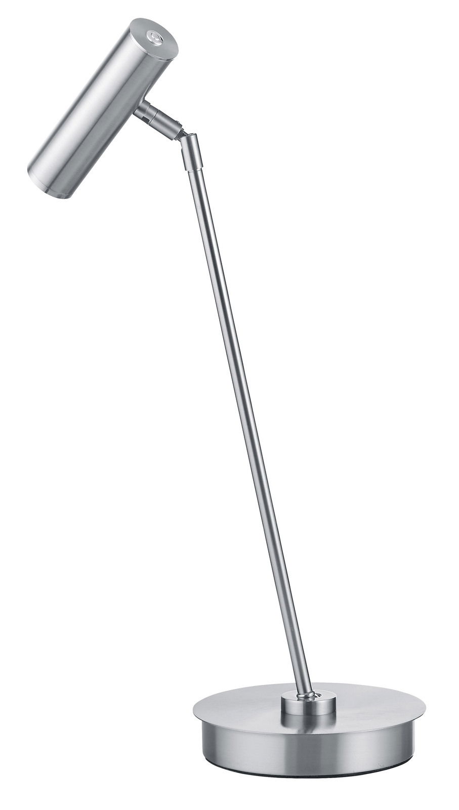 Moderne LED-Tischleuchte aus Metall in seitlicher Perspektive