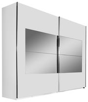 Moderner Schwebetürenschrank mit Spiegeln, seitliche Perspektive
