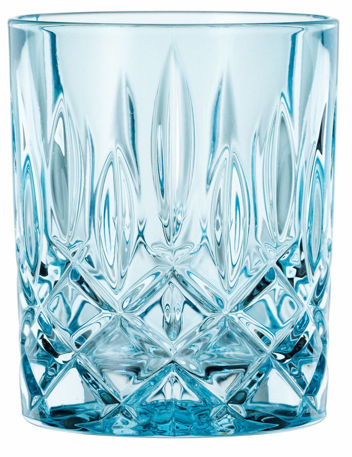 Kristallklarer Whiskybecher mit elegantem Schliffmuster, Frontalansicht