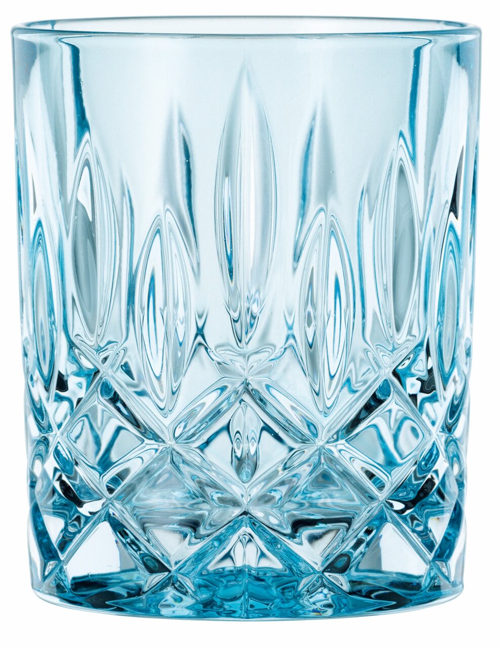 Kristallklarer Whiskybecher mit elegantem Schliffmuster, Frontalansicht