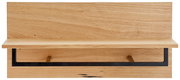 Garderobenpaneel aus Holz mit schwarzem Metallrahmen, Frontalansicht