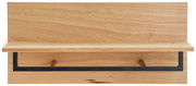 Garderobenpaneel aus Holz mit schwarzem Metallrahmen, Frontalansicht