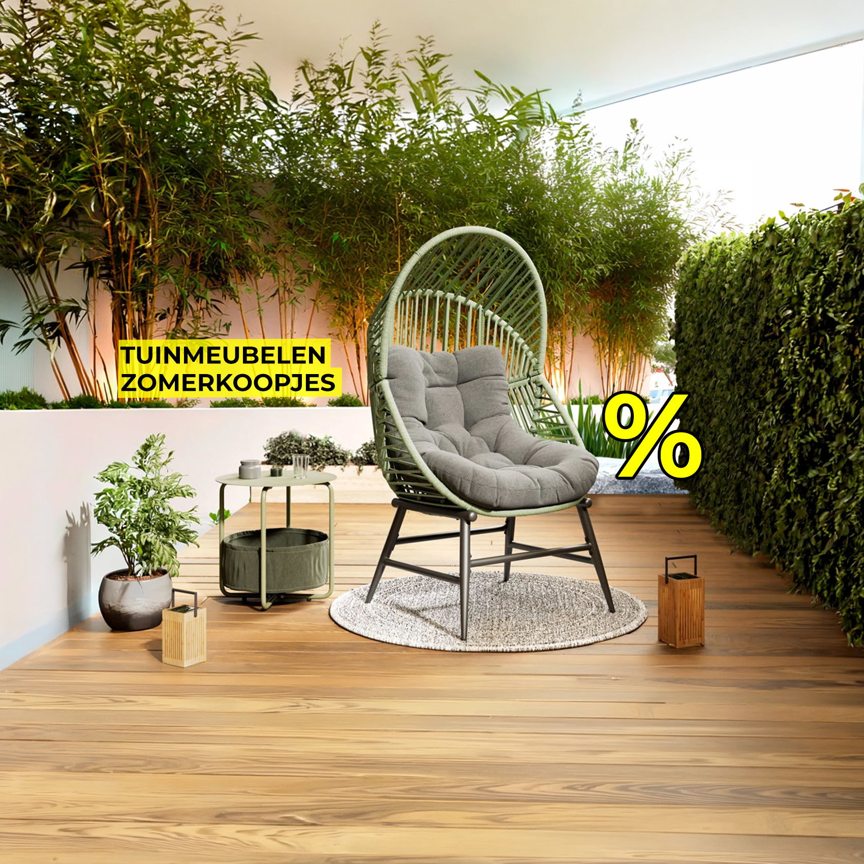 Zomerdeal tuinmeubelen: 50% korting plus 5% extra met code GARTEN5 op loungestoel.