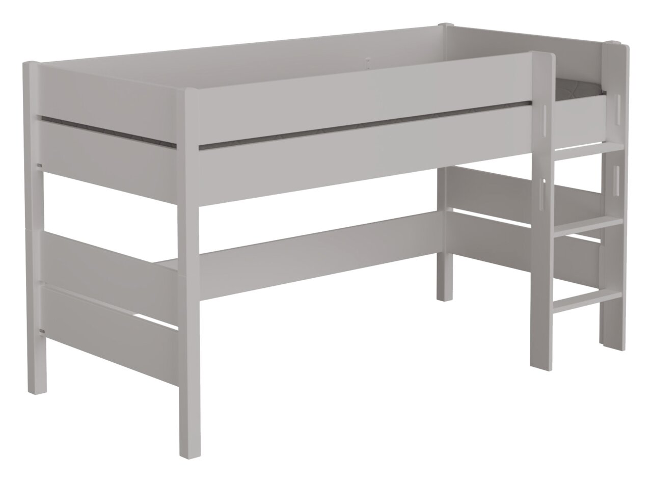 Wit speelbed met ladder, zijaanzicht