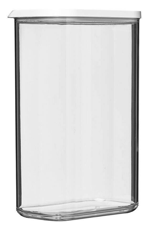 Mepal Vorratsdose 2000ml MODULA Transparente Vorratsdose Modula 2000 ml mit weißem Deckel, seitliche Perspektive