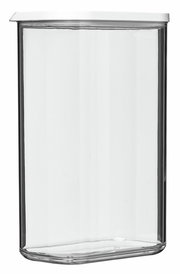 Transparente Vorratsdose Modula 2000 ml mit weißem Deckel, seitliche Perspektive