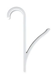 Weißer Haken für Handtuchheizkörper, seitliche Ansicht