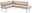 Beige Eckbank mit modernem Design und Metallbeinen, seitliche Perspektive