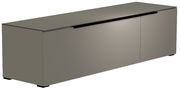 TV-Lowboard Moderano Serie BORMIO in seitlicher Perspektive, schlichtes Design in grauer Farbe