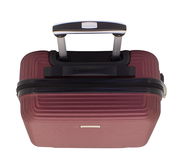 Burgunderfarbener Trolley, 50 cm, von oben gesehen mit ausgezogenem Griff.