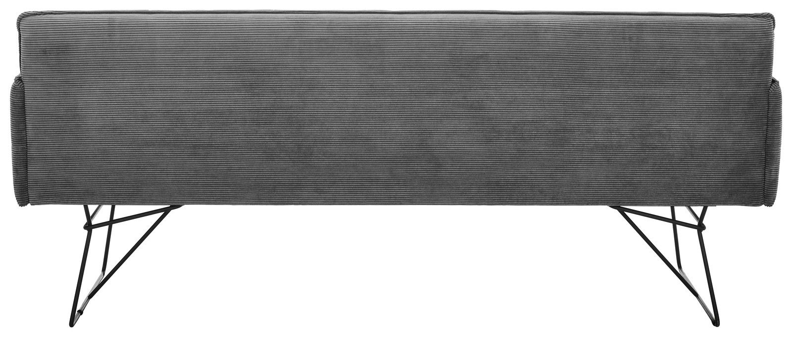 Pure Home Lifestyle Solobank 2,5-Sitzer COCONUT Rückansicht einer grauen Solobank 2,5-Sitzer mit Metallbeinen.