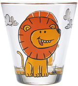 Kindertrinkglas mit fröhlichem Löwenmotiv, Vorderansicht
