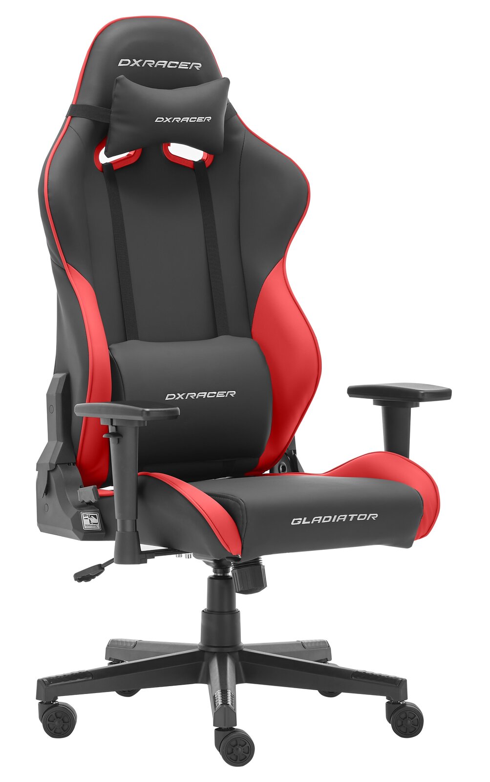 DX Racer Gamingstuhl GLADIATOR Gaming Stuhl GladiatorDX Racer in Schwarz und Rot, seitliche Perspektive