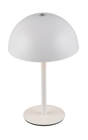 Weiße Akku-Tischleuchte MUNOZ von Reality Leuchten, seitliche Perspektive