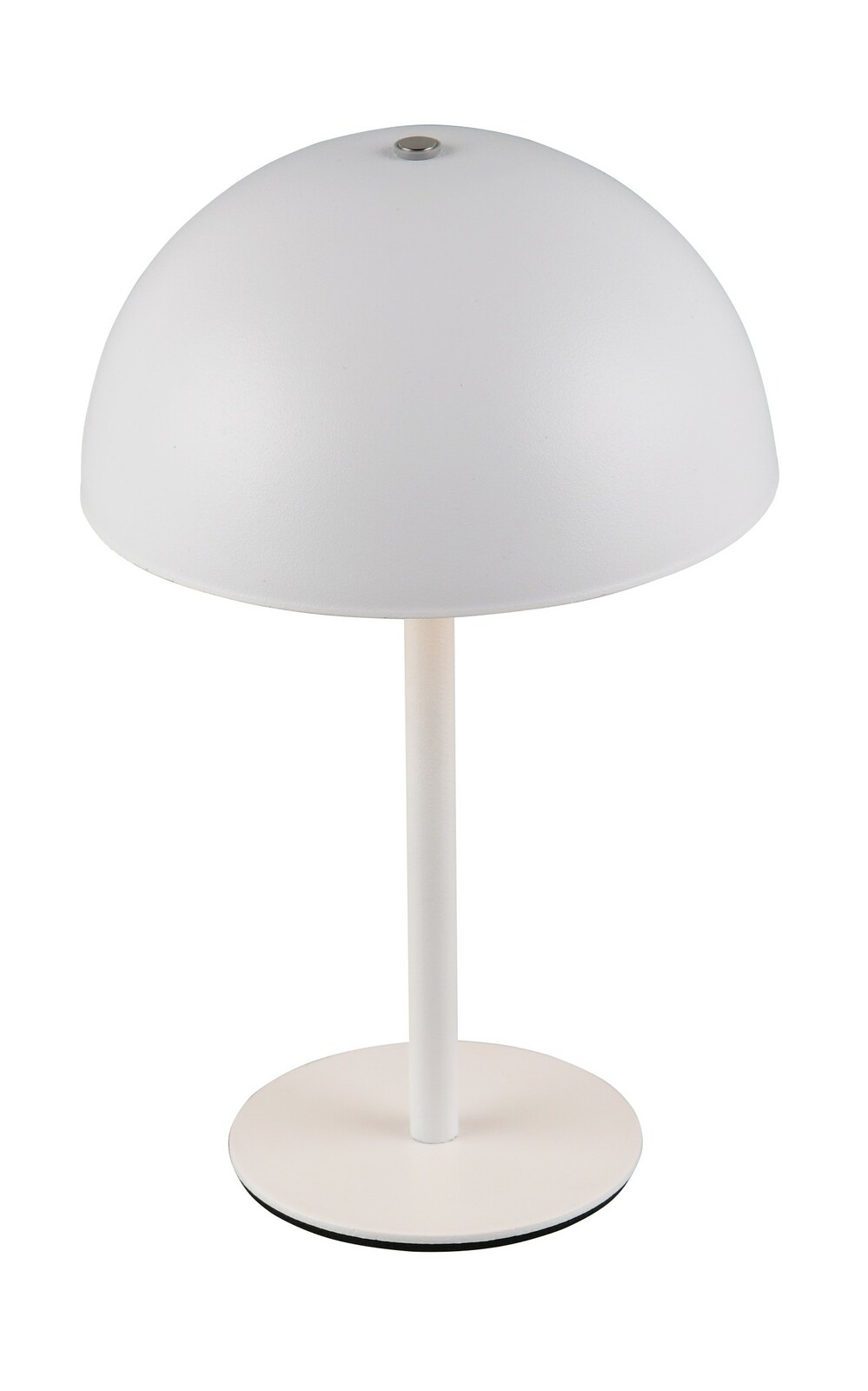 Weiße Akku-Tischleuchte MUNOZ von Reality Leuchten, seitliche Perspektive