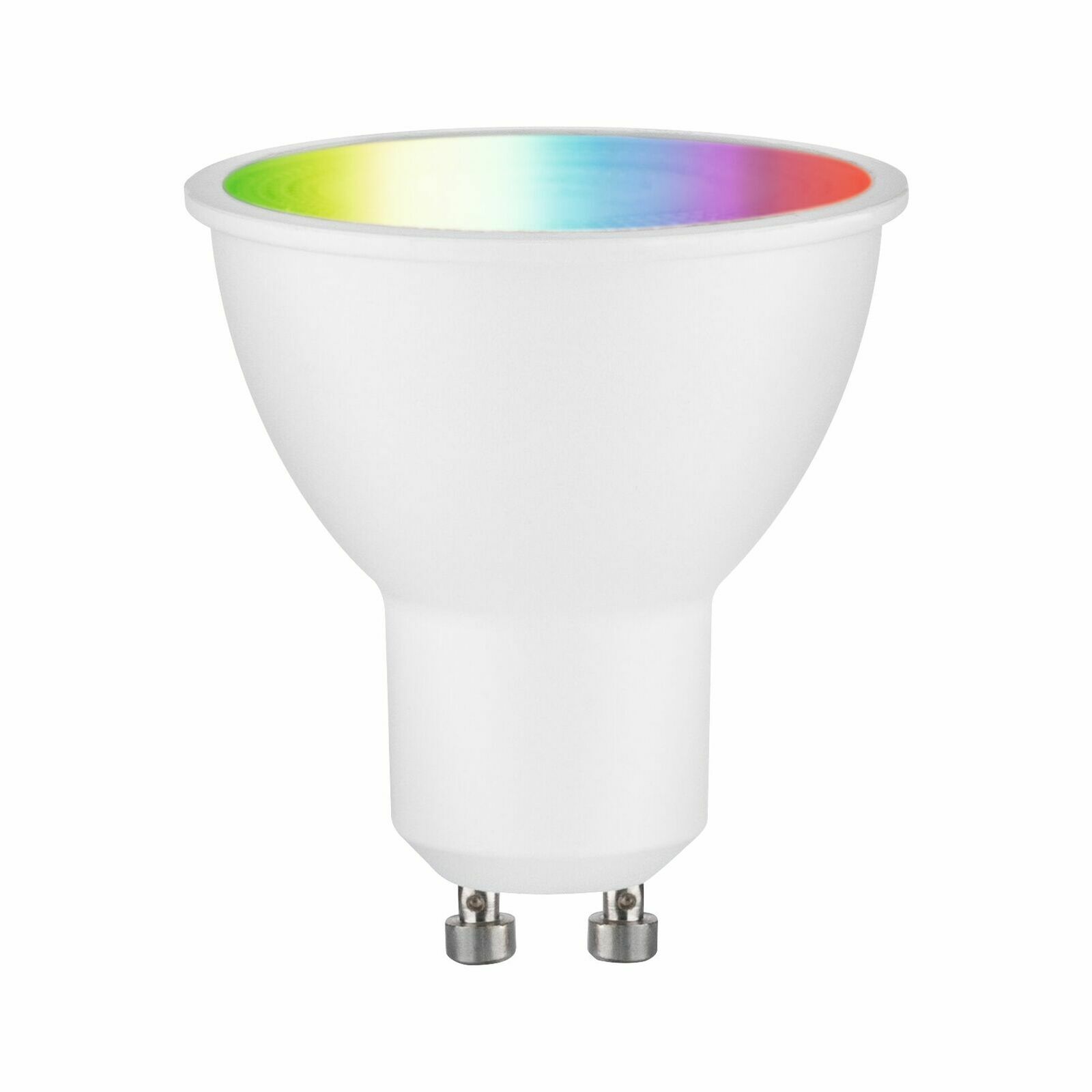 PAULMANN LED-Leuchtmittel URAIL LED Leuchtmittel mit GU10-Sockel, seitliche Perspektive, mit Regenbogeneffekt im Inneren des Reflektors