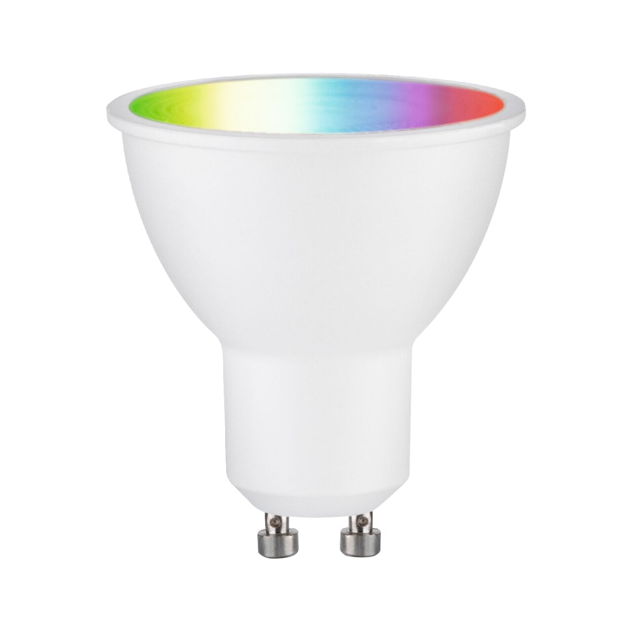 PAULMANN LED-Leuchtmittel URAIL LED Leuchtmittel mit GU10-Sockel, seitliche Perspektive, mit Regenbogeneffekt im Inneren des Reflektors