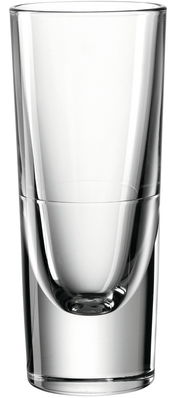 Hochwertiger Grappabecher Gilli aus klarem Glas, seitliche Ansicht