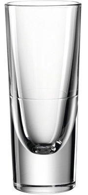 Hochwertiger Grappabecher Gilli aus klarem Glas, seitliche Ansicht