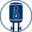 Symbol eines Wassererhitzers mit Thermometer, frontal betrachtet.