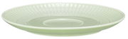 Große Kombi-Untertasse 16 cm in sanftem Grün mit geriffeltem Rand, seitliche Perspektive