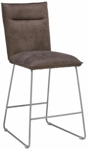 Brauner Tresenstuhl Valnatura Serie SCALA mit Metallgestell, seitliche Perspektive