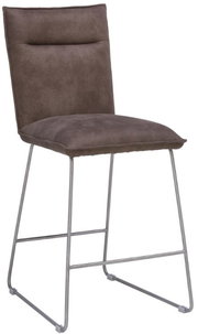 Brauner Tresenstuhl Valnatura Serie SCALA mit Metallgestell, seitliche Perspektive