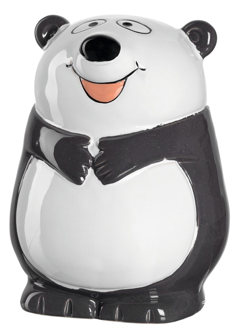 Spardose in Form eines lächelnden Pandas, frontal abgebildet