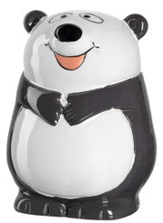Spardose in Form eines lächelnden Pandas, frontal abgebildet