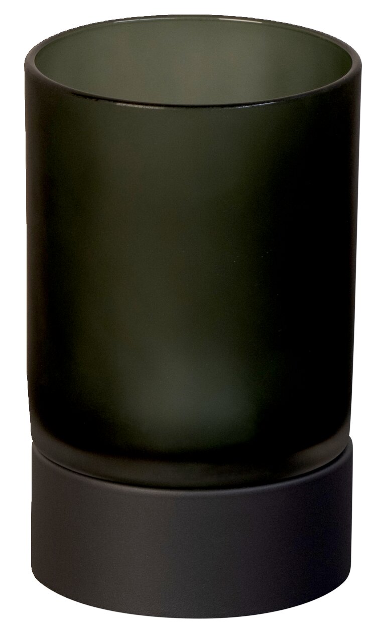 Fischer & Honsel Akku-Windlicht ARIVA PRO Akku-Windlicht in zylindrischer Form mit mattem, dunklem Glas, seitliche Perspektive