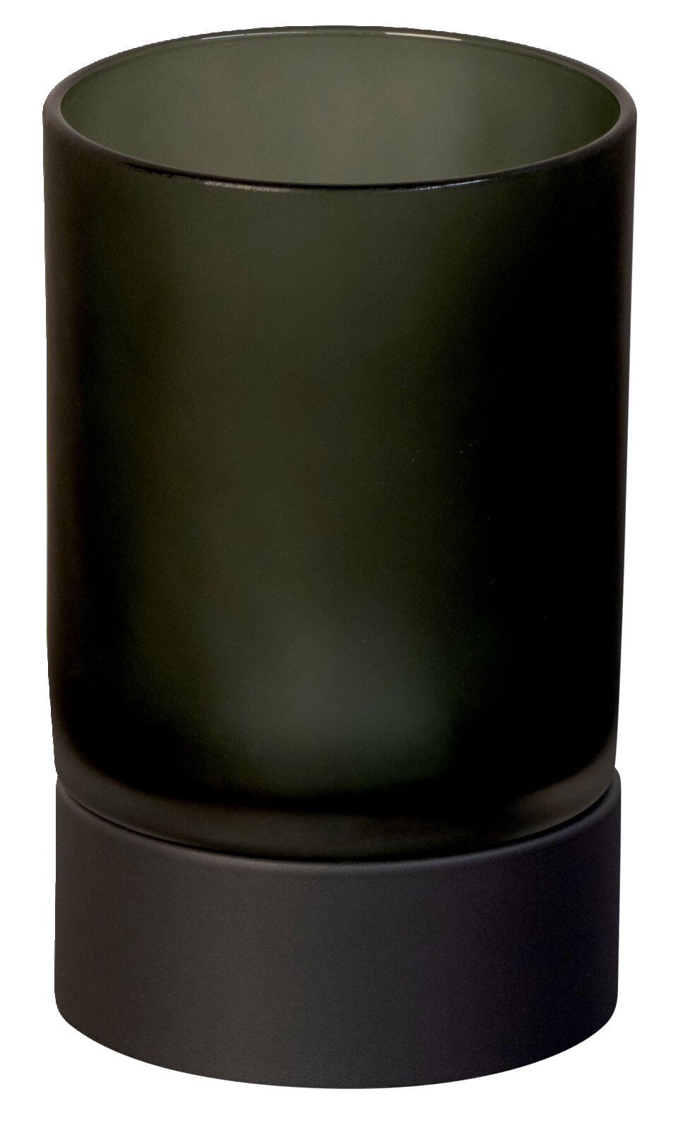 Fischer & Honsel ARIVA PRO windlicht op batterijen Akku-Windlicht in zylindrischer Form mit mattem, dunklem Glas, seitliche Perspektive