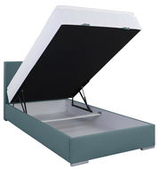 Boxbett 120 mit geöffnetem Stauraum, seitliche Perspektive