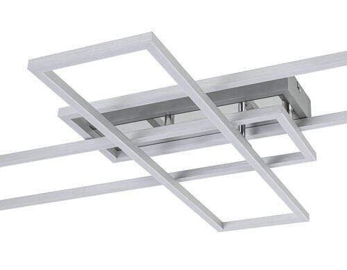 Moderne LED-Deckenleuchte mit rechteckigem Design, seitliche Perspektive