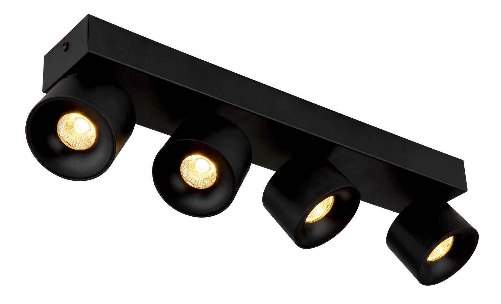 Globo Lighting LED-Strahler RAE Schwarzer LED Strahler mit vier verstellbaren Leuchten, seitliche Perspektive
