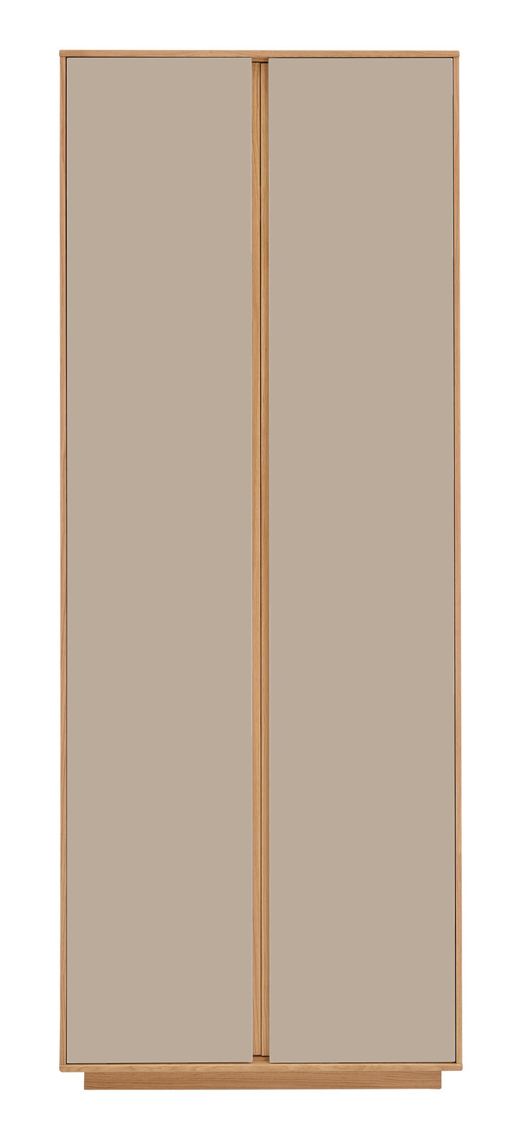 VOSS Garderobenschrank V100 Frontansicht eines modernen Garderobenschranks mit zwei Türen in Holzoptik.