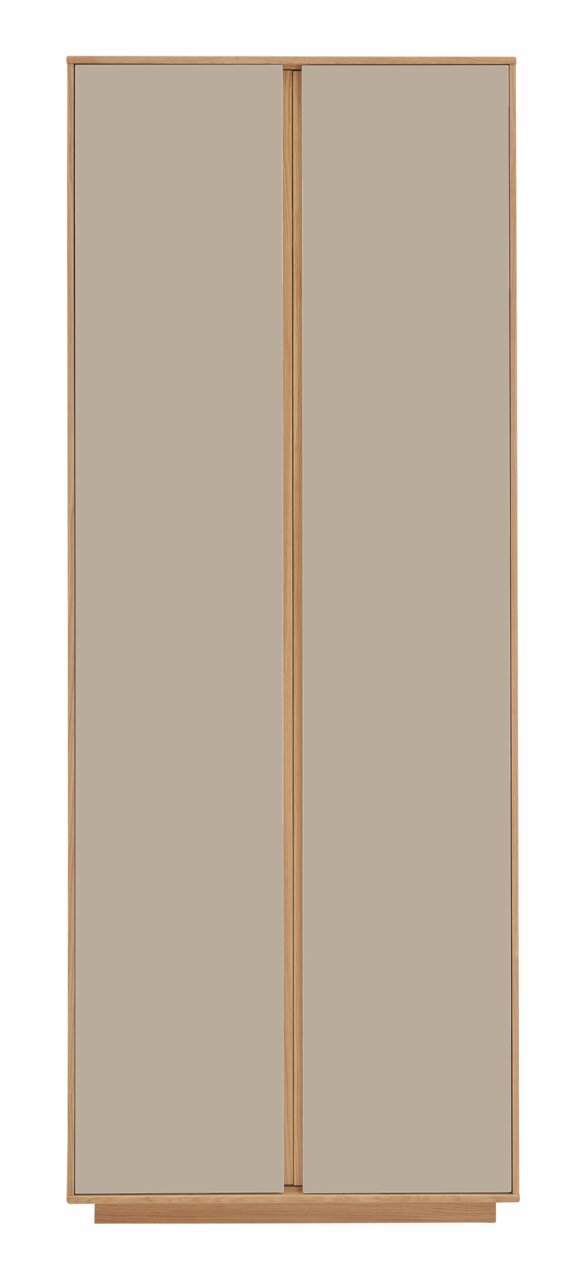 VOSS Garderobenschrank V100 Frontansicht eines modernen Garderobenschranks mit zwei Türen in Holzoptik.