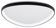 Moderne led-plafondlamp met zwarte rand, zijaanzicht