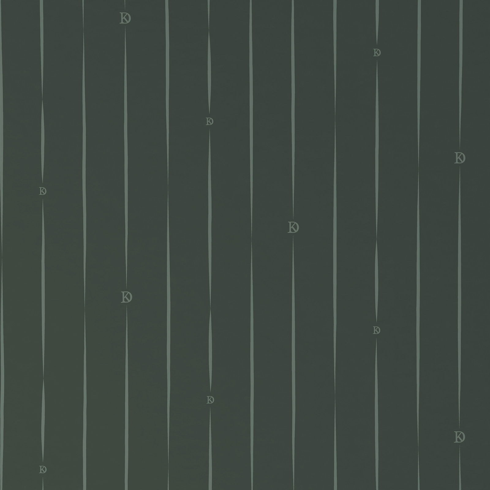 Dunkelgrüne Wendebettwäsche mit vertikalen Streifen und dezentem Muster, Draufsicht