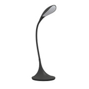Moderne schwarze Schreibtischleuchte mit flexiblem Hals, seitliche Perspektive
