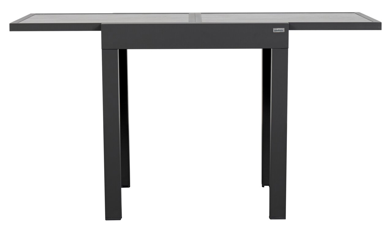 Moderner Gartentisch Ambia Garden HOUSTON DELUXE in dunklem Design, frontal abgebildet.