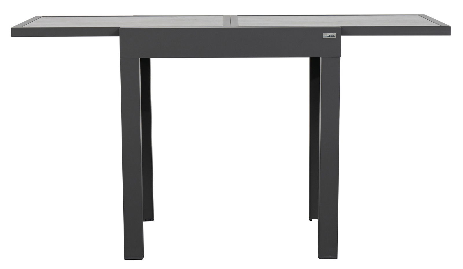 Moderner Gartentisch Ambia Garden HOUSTON DELUXE in dunklem Design, frontal abgebildet.