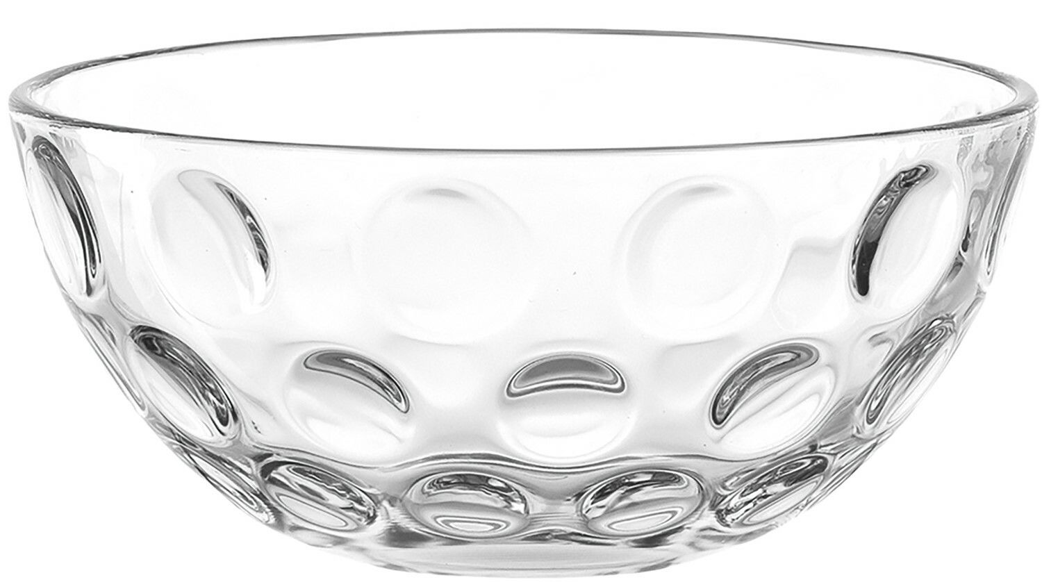 Leonardo Schale OPTIC Glasklare Schale Cucina Optic 14cm mit kreisförmigem Muster, seitliche Perspektive