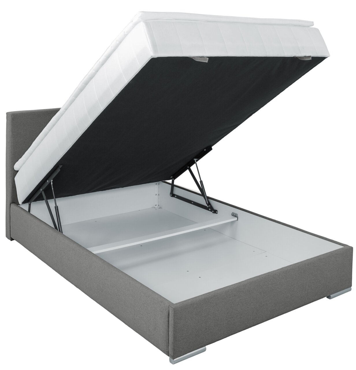 Boxbed 140 met opgevouwen matras, zijaanzicht
